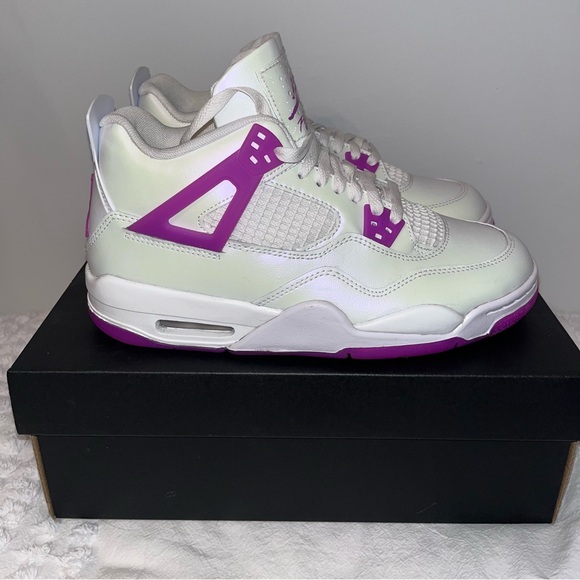 Jordan 4 Retro Edge OG GS White/ Hyper Violet / 7Y - Picture 2 of 6